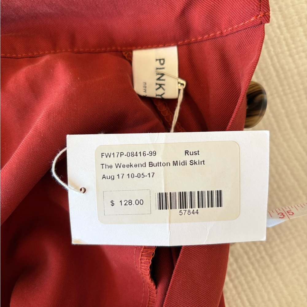 Pinkyotto Red Button-Front A-Line Skirt with Pleats - Picture 10 of 16